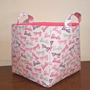 Sparkle fabric basket, storage organizer bin, Baby girl doll gift, Teen room decor image 5