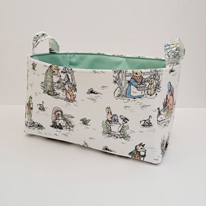 Peter Rabbit fabric basket, Bunny storage bin, Diaper caddy organizer image 2