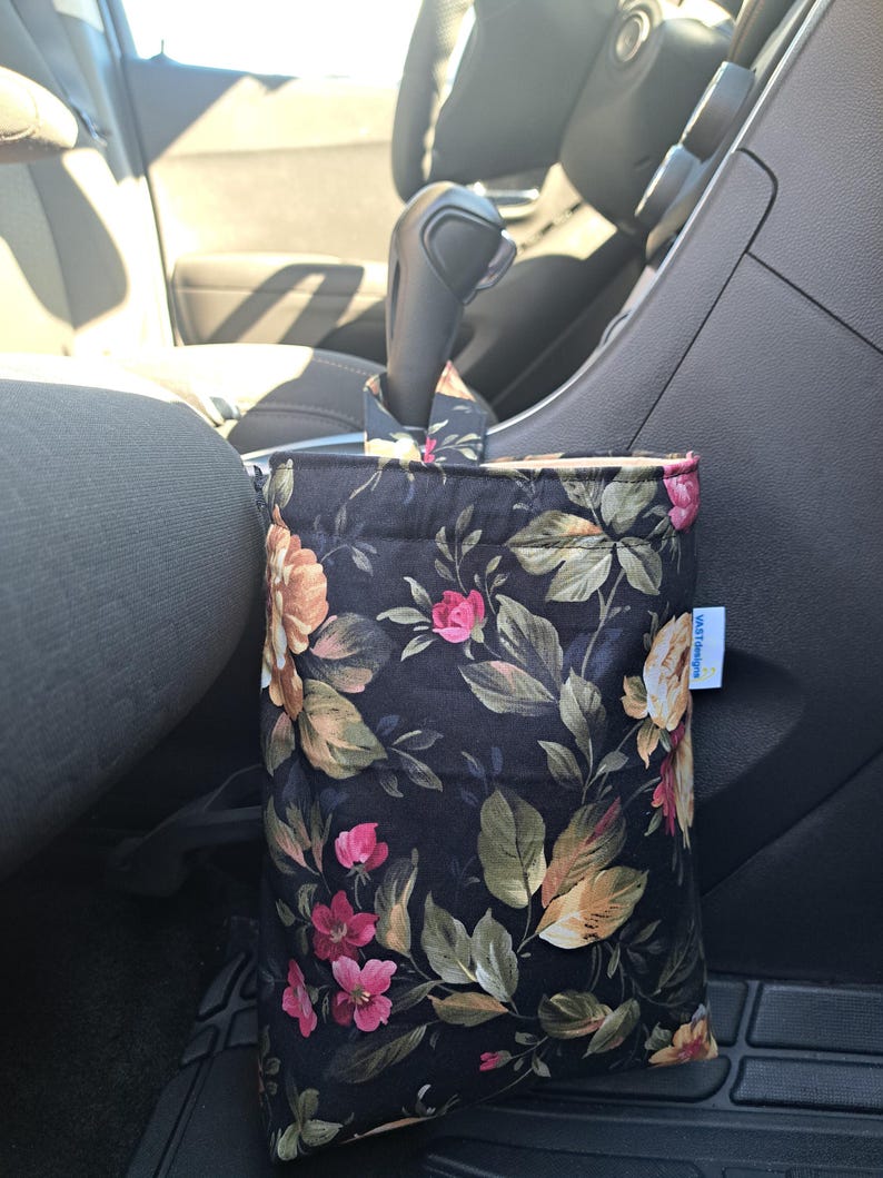 Car trash bag, Waterproof lined with drawstring closure, Car accessories image 1