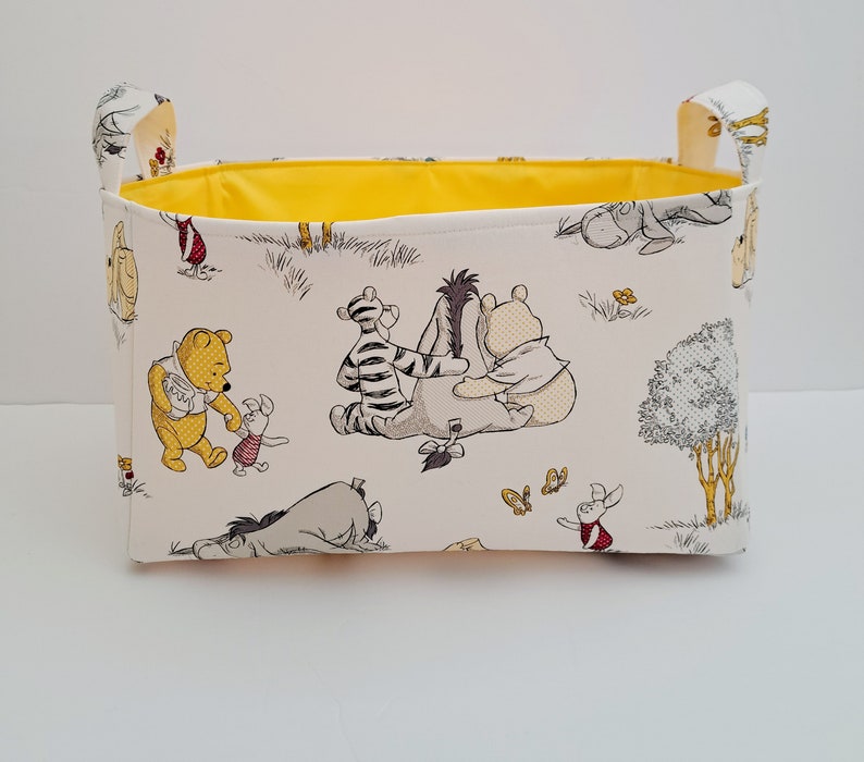 Winnie the pooh storage basket, fabric organizer bin, diaper caddy, Toy container image 3