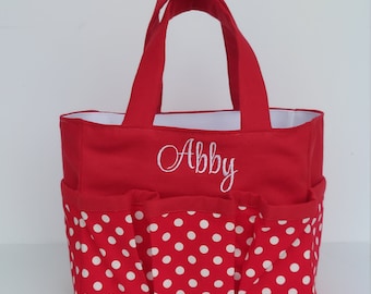 Shower caddy personalized, Waterproof canvas tote bag, College dorm storage organizer