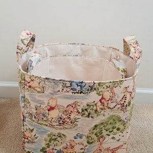 Winnie the pooh laundry hamper, Storage basket, Nursery organizer, Toy fabric bin, baby shower gift image 6