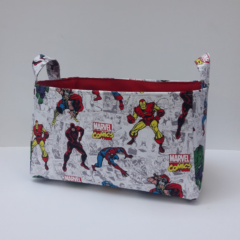 Marvel Comics fabric basket Avengers storage organizer bin Etsy