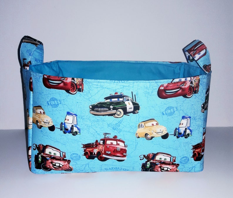 Lightning Mcqueen Storage Basket Pixar Cars Fabric Organizer Etsy