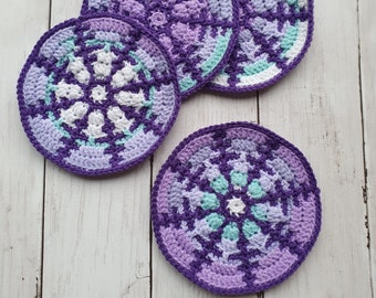 Winter Winds Mosaic Crochet Coaster