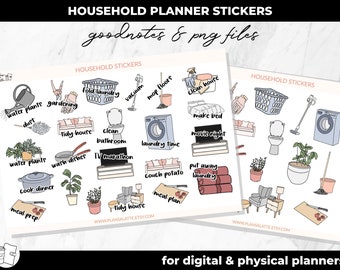 Digital Planner Stickers - Household Stickers - Goodnotes and PNGs - Doodle Stickers - iPad planner, A5 planners