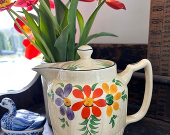 Vintage Boho, Arthur Wood Theepot gemaakt in Engeland!