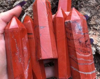 jasper Red jasper Red Jasper Point Red jasper tower crystal point Red crystal