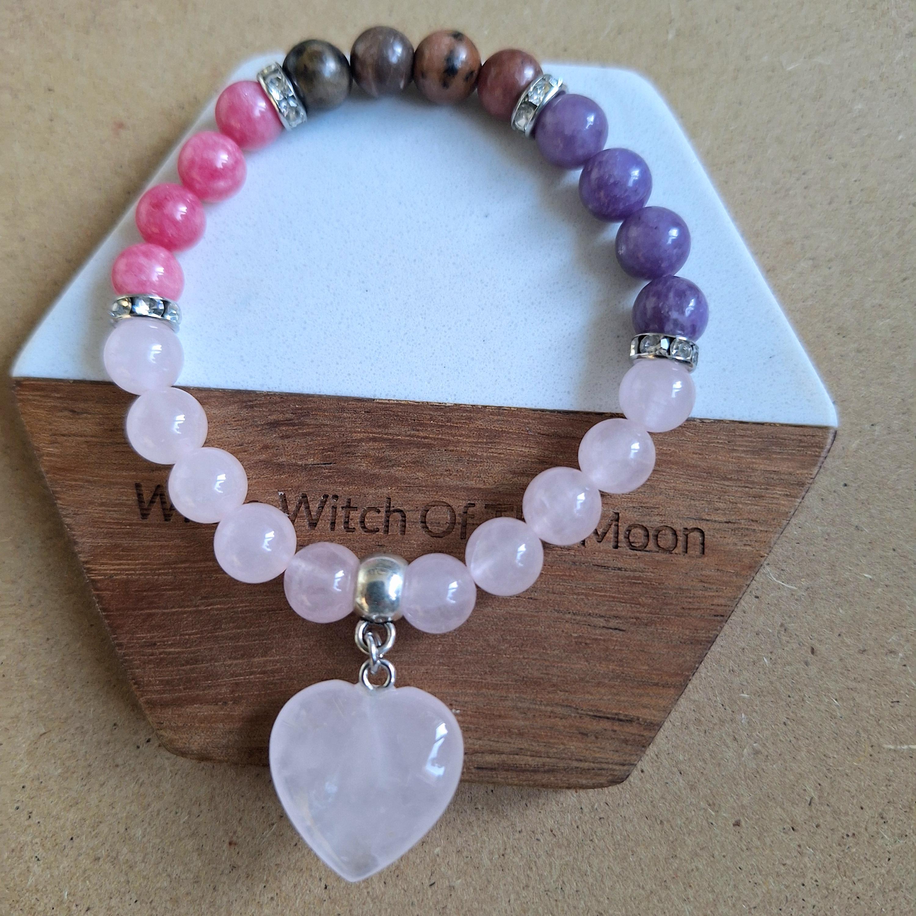 Emotional Healing Bracelet – Rose Quartz, Lepidolite, Rhodonite
