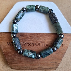 Seraphinite & Hematite Bracelet: Healing Gemstone Jewellery