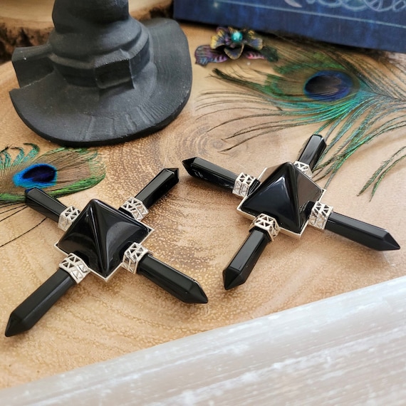 Black Obsidian Energy Generator: EMF Protection Crystal Pyramid