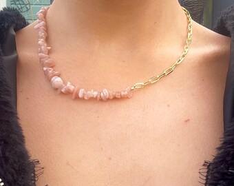 Sunstone choker necklace minimalist crystal healing natural stone witchy jewellery motivation happiness positivity