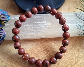 Roter Jaspis Armband: Handgefertigter Kristall Heilender Wurzel Chakra Schmuck