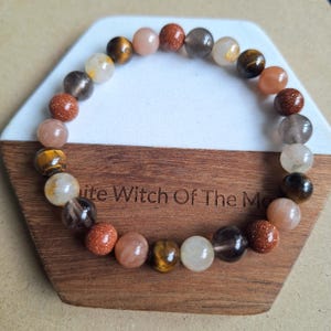 Crystal Healing Bracelet: Goldstone, Citrine, Tiger&#39;s Eye, Sunstone
