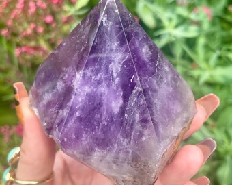 Lavender Amethyst Tower - Half Polished Crystal Point, Natural Amethyst Home Decoration