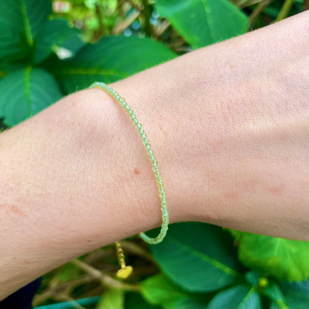 Bracelet péridot (Olivine) boules 4mm - BRACELETS/Bracelets Boules