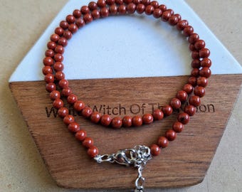 Red Jasper Choker: Minimalist Healing Crystal Necklace