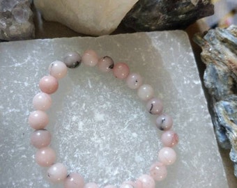 Cherry blossom jasper bracelet crystal healing natural stone heart chakra