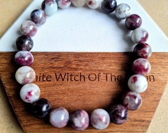 Pink Tourmaline Rubellite Bracelet: Natural Crystal Healing Stone