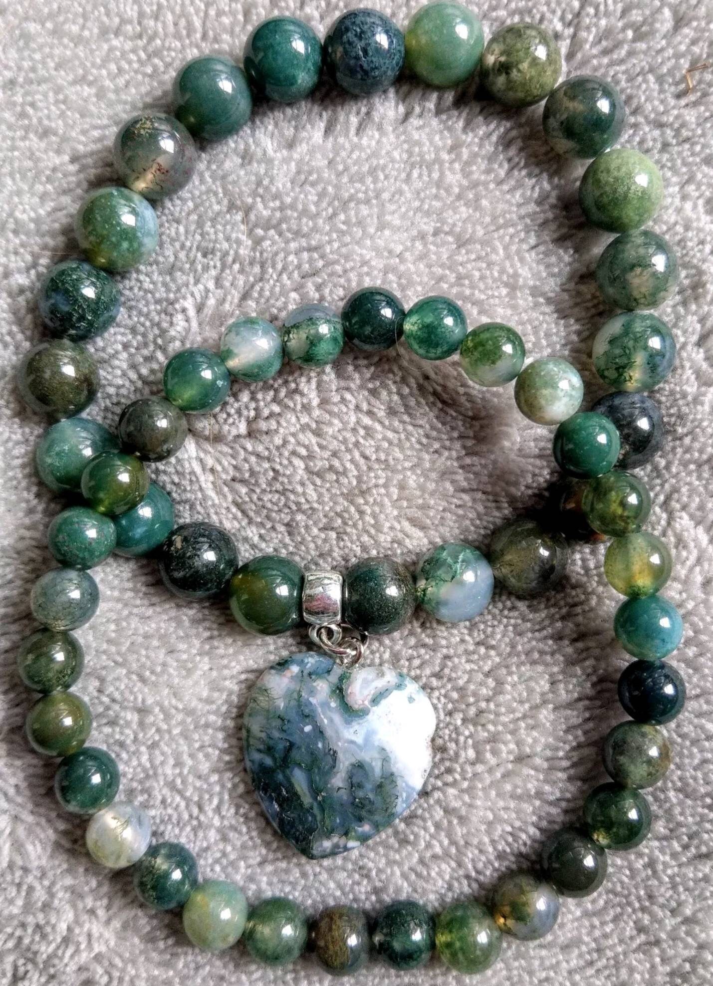 Green moss agate crystal healing 4mm 6mm 8mm or 10mm crystal | Etsy