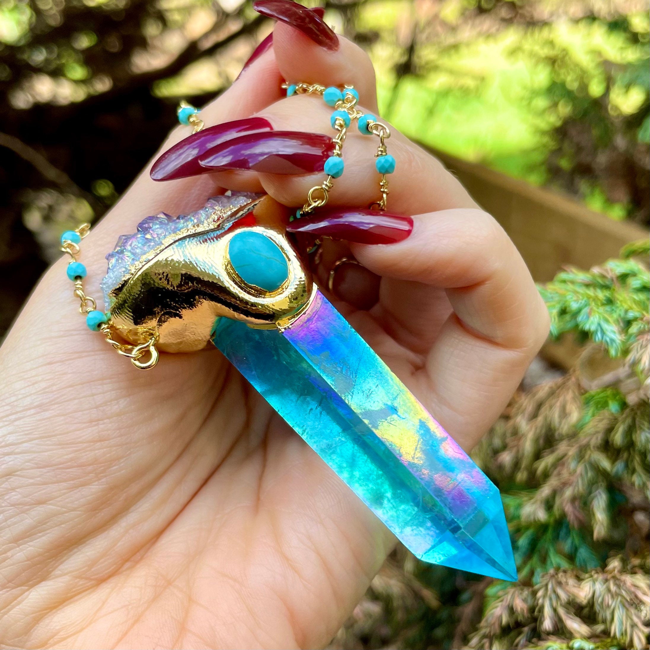 Aqua rosa cheap crystal pendant
