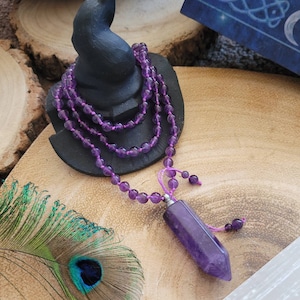 Amethyst Perfume Bottle Necklace: Crystal Healing, February Birthstone