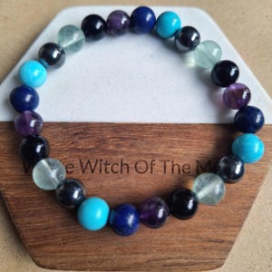 Pain Support Crystal Bracelet: Tourmaline, Fluorite, Lapis Lazuli