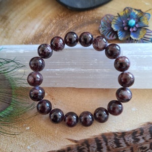 Red garnet bracelet handmade healing jewellery gift for him or her root chakra jewelry for men or women