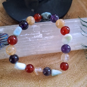 Leo star sign bracelet stacking stretchy crystal healing zodiac jewellery natural stone
