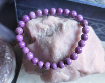 Phosphosiderite bracelet crystal healing natural stone stretch