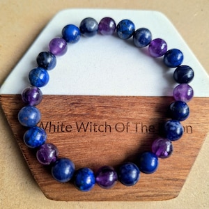 Lapis Lazuli Amethyst Sodalite Bracelet: Crystal Healing, Peaceful Sleep