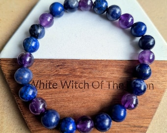 Lapis Lazuli Amethyst Sodalite Bracelet: Crystal Healing, Peaceful Sleep