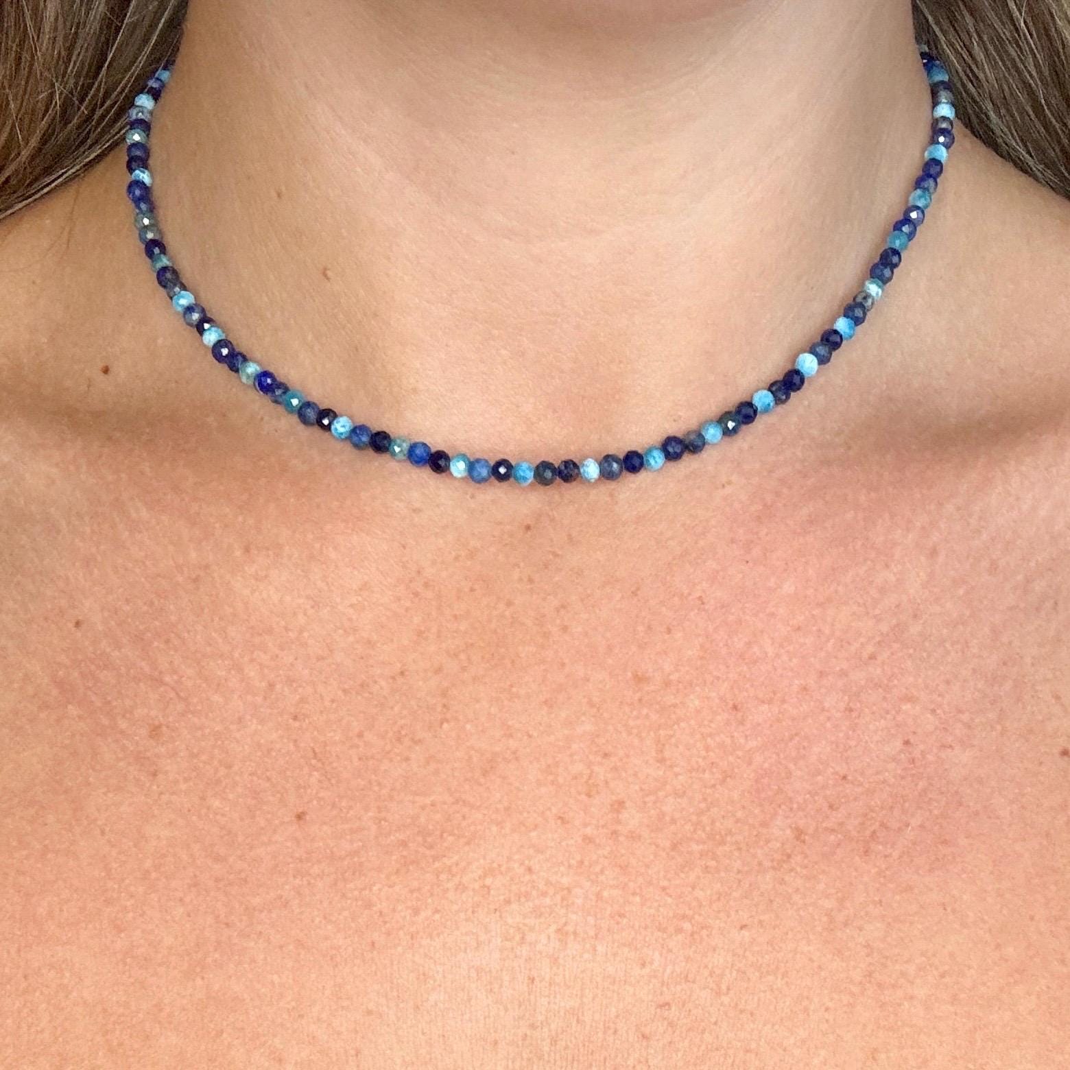 Apatite Lapis Lazuli Sodalite Choker: Throat Chakra Healing Crystal…