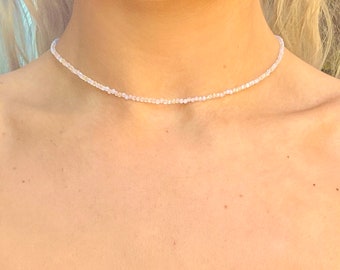 Opalite choker necklace minimalist crystal healing jewellery natural stone gift for her jewelry for women