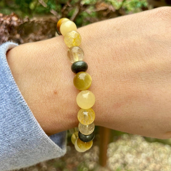 Lava and Citrine Bead Bracelet with Solar Plexus Chakra Charm | Wholesale  Bracelets | Natures Expression Canada