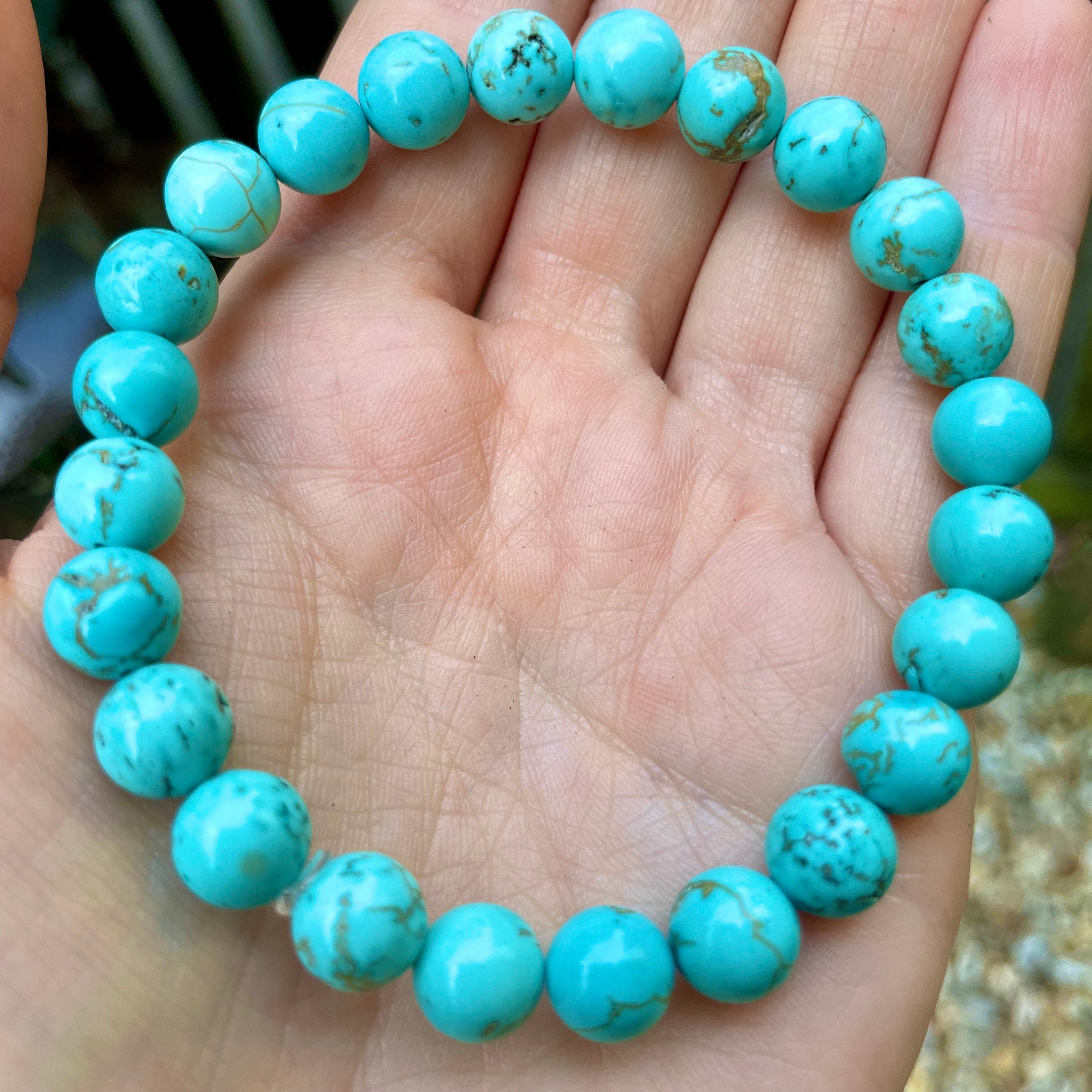 Bracelet En Turquoise Howlite (ivoire) - Poids 80g - Taille Réglable - Réf. BIJ-037 - Neuf Avec étiquettes
