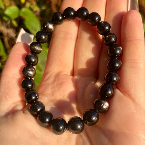 Hypersthene Bracelet Crystal Healing Natural Stone Stretch
