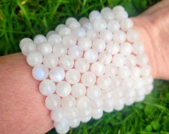 White Moonstone Bracelet: Crystal Healing Witchy Jewellery