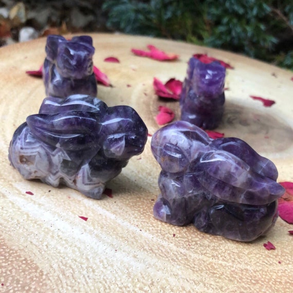 Dream Amethyst Rabbit Carved Crystal Bunny 2 Inches | Etsy