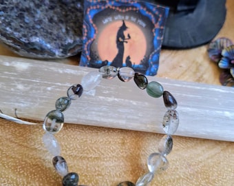 Phantom Quartz Nugget Bracelet: Natural Crystal Healing Jewellery