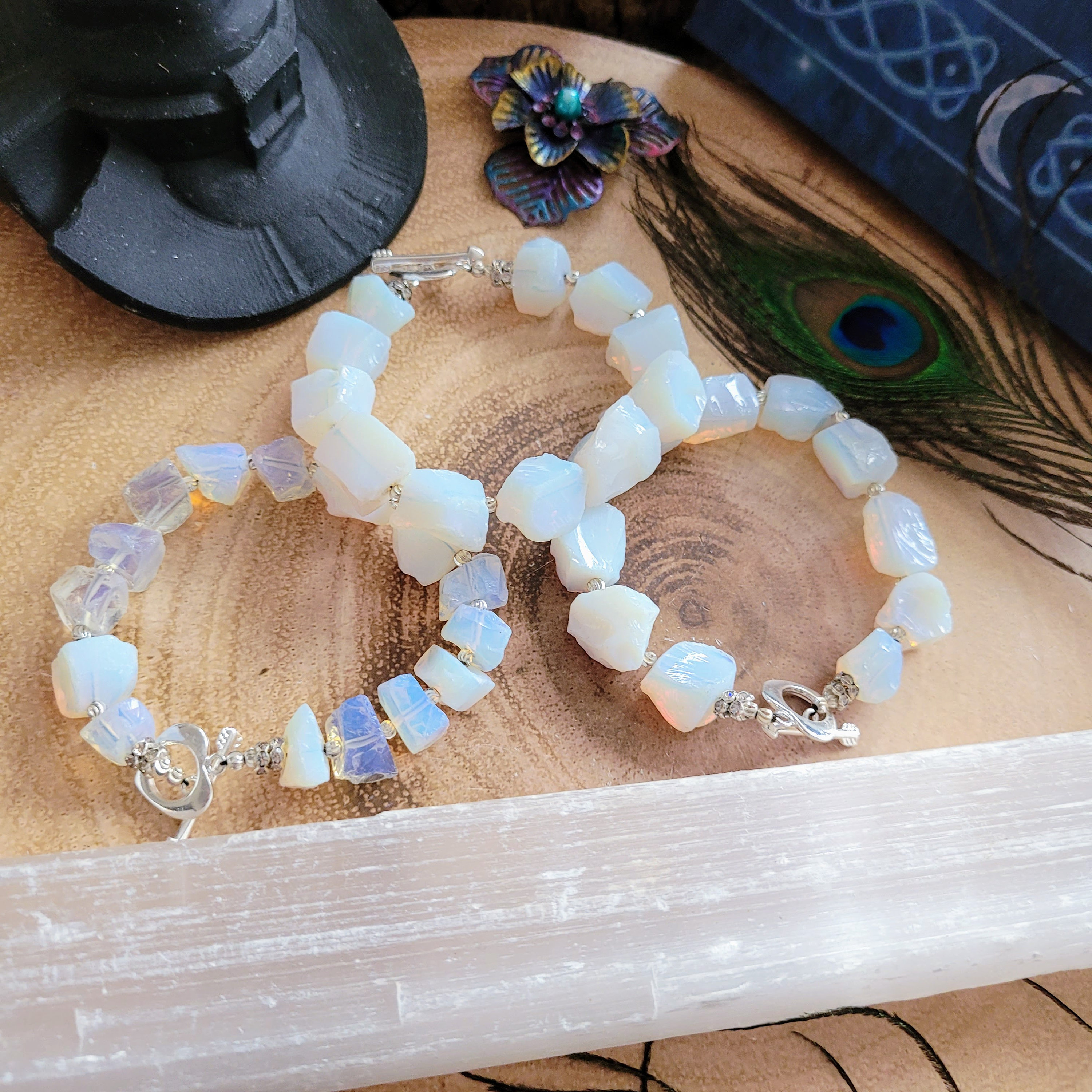Opalite Bracelet Raw Stone Crystal Healing Gift for Her 