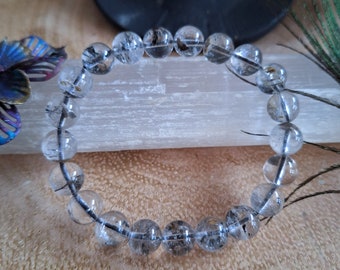 Herkimer diamond bracelet stretchy stacking gift for him or her crystal healing jewellery crown chakra jewelry