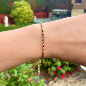 Pyrite adjustable bracelet minimalist natural stone crystal healing stone solar plexus chakra jewellery