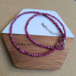 Ruby Choker Necklace: Minimalist Faceted Bead Bracelet