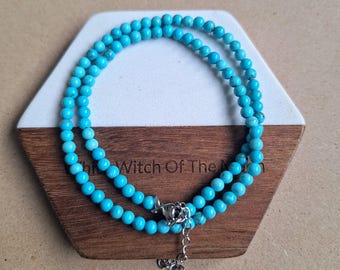 Turquoise Howlite Choker: Minimalist Calming Crystal Healing Necklace
