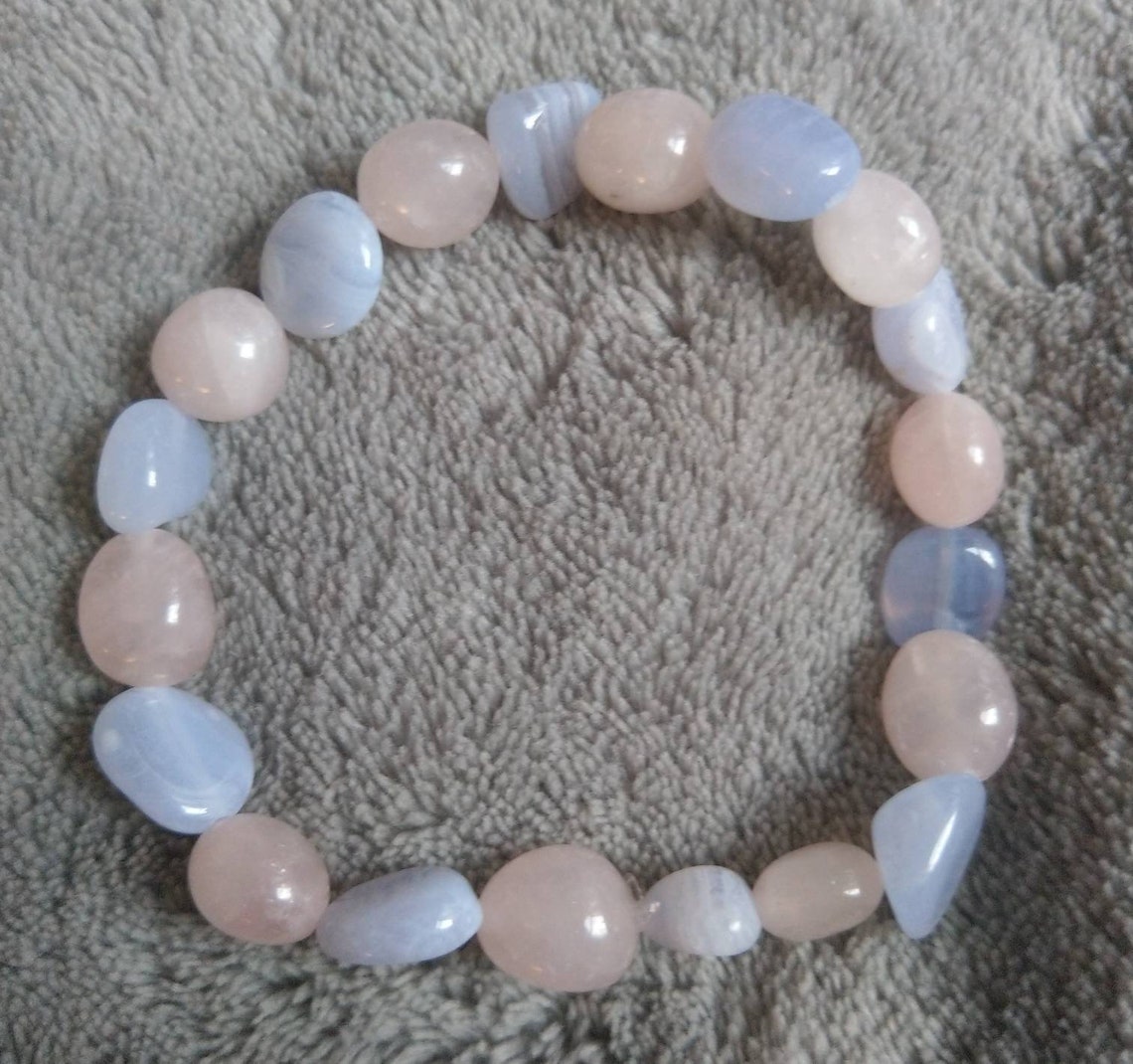 blue lace agate and rose quartz together
