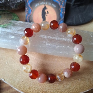 Carnelian Sunstone Citrine Bracelet: Positive Energy Crystal Healing