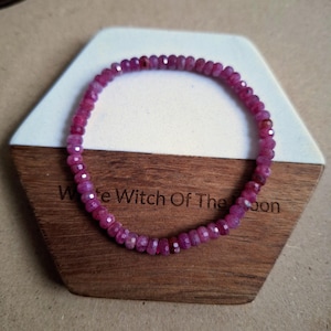 Rubin Armband: 5 mm facettierter Kristallheilschmuck