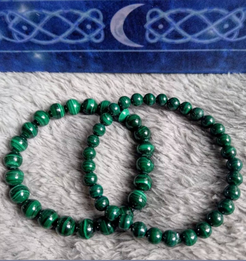 Malachite Bracelet Crystal Healing Natural Stone 6mm 8mm or Etsy UK