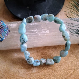 Larimar Bracelet gift for her throat chakra crystal healing jewellery